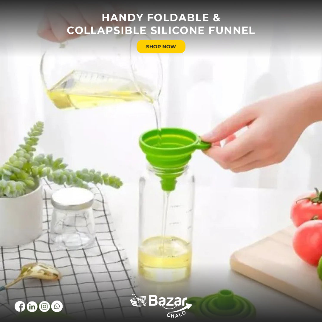 foldable silicon funnel for kitchen 