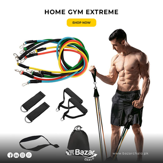 Power Resistance Bands Set – Home Gym Extreme - Bazar Chalo