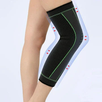 Long Compression Knee Pad with Adjustable Strap and Full Leg Sleeve