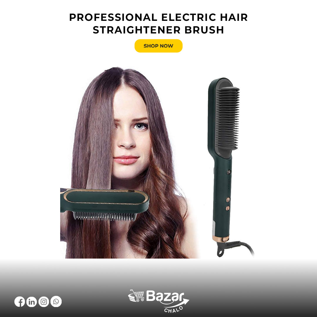 Professional hair straightener brush 