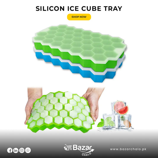 Silicone Ice Cube Tray with Lid | Flexible, Stackable, and Leak-Proof Ice Maker