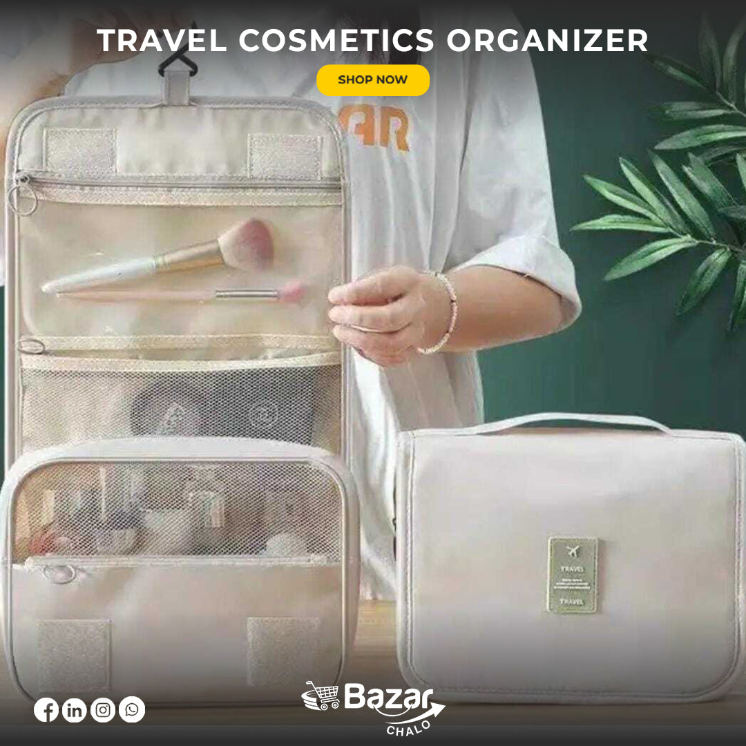 Travel Cosmetics Organizer | Portable Makeup and Toiletry Bag