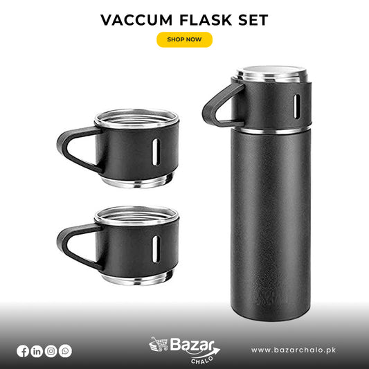 Premium Vacuum Flask Set | Insulated Bottles for Hot & Cold Drinks