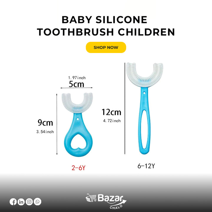 U shape silicon toothbrush for kids